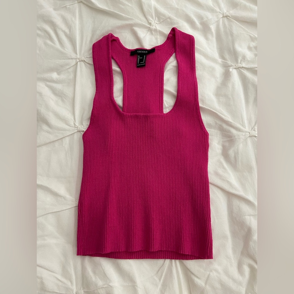 Forever 21 Hot Pink Ribbed Tank
